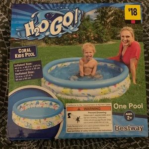 H2O GO!
New w/ Tags
Coral Kids Pool
Ages 2+
Inflated Size 40.2 x 40.2 x9.8in